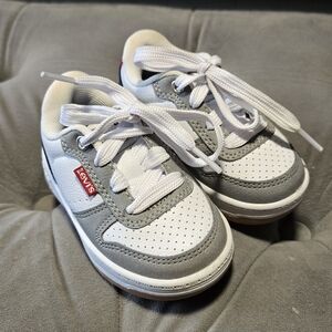 Levi's Baby White and Gray Sneakers with Red Accent